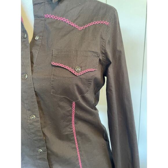 Vintage Tin Haul Women's Size Small Western Rodeo Shirt Tapered Fit Pearl Button - Picture 2 of 6